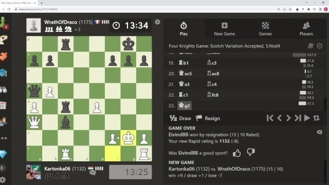 CHESS: Cock Jerking Profile makes Opponent Blunder Queen