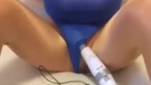 kigurumi blue swimsuit vibrating