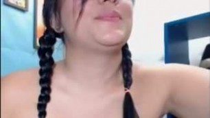 Small tits Latina masturbates Webcam