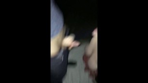y. gets spitroasted and has public threesome in park with cumwalk