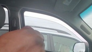Dick flashing from car in parking lot