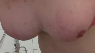 Fat Sissy Playing Wit Big Belly, Big Tits And Tiny Cage Clit