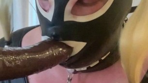 Big black cock dominated sissy whore with hard facefuck