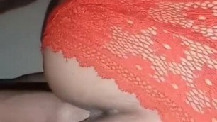 Hubby fucks ass and pussy of his chubby wife