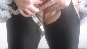 Turning my cock inside out to wear a female chastity belt