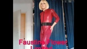 Fetish Sexy Crossdresser Red Latex Vinyl Catsuit