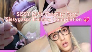 Sissy MJ's Fem Training n Chastity W Sissygasm, Dildo Compil
