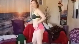Aurora Willows’ hot cameltoe in shorts while dancing
