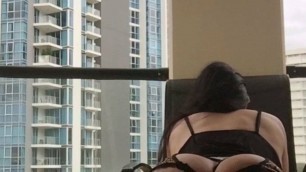 hotel balcony striptease masturbation by ladyboy (part 1)